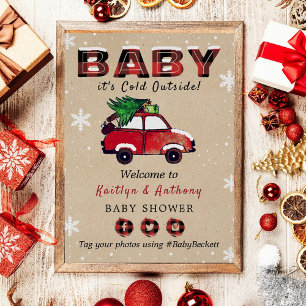Baby It's Cold Outside   Christmas Baby Shower Poster