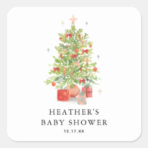 Baby It's Cold Outside Christmas Baby Shower Square Sticker