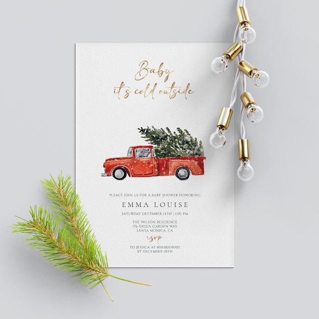 Baby It's Cold Outside Christmas Car Baby Shower  Invitation (Creator Uploaded)