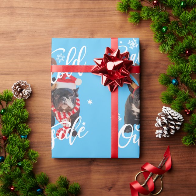 Baby It's Cold Outside Christmas Frenchbull Dog T- Wrapping Paper (Holiday Gift)