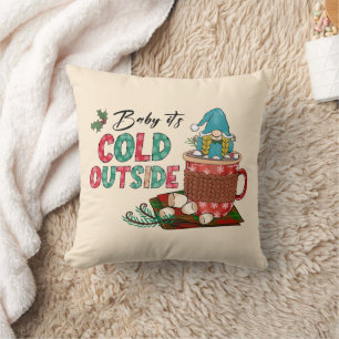 Baby It's Cold Outside Christmas Gnome Cushion