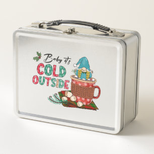 Baby It's Cold Outside   Christmas Gnome Metal Lunch Box