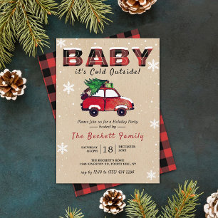 Baby It's Cold Outside   Christmas Holiday Party Invitation