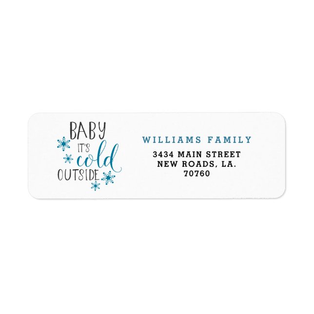 Baby It's Cold Outside Christmas Return Address Label (Front)