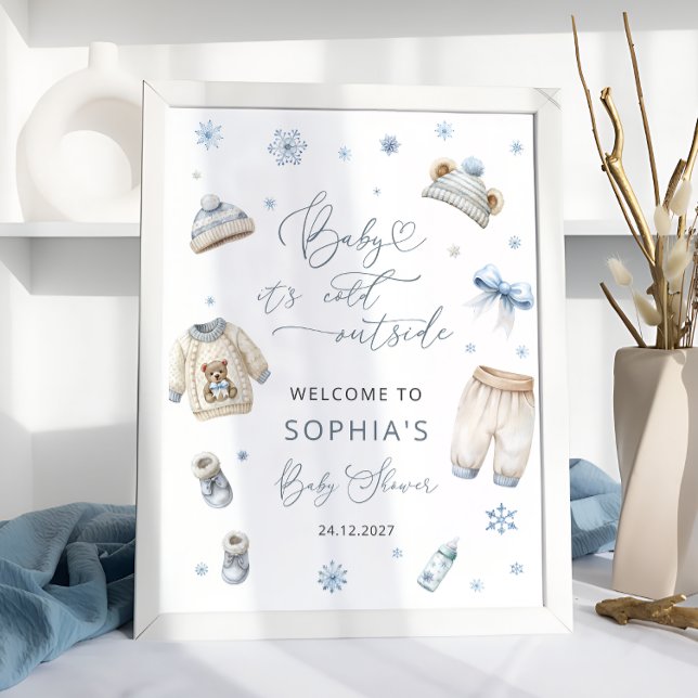 Baby Its Cold Outside Clothes Baby Shower Welcome Poster (Creator Uploaded)