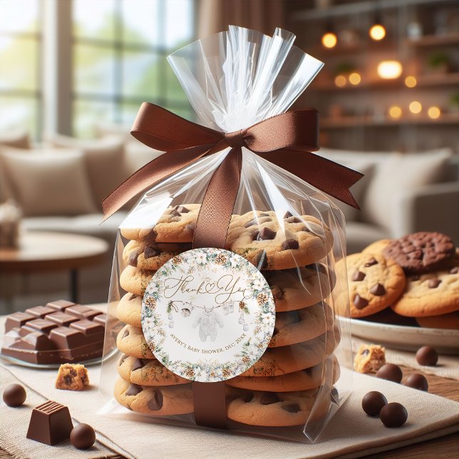 Baby Its Cold Outside Clothest Line Baby Shower Classic Round Sticker (Creator Uploaded)