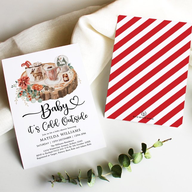 Baby Its Cold Outside Cosy Holiday Shower Invitati Invitation (Creator Uploaded)