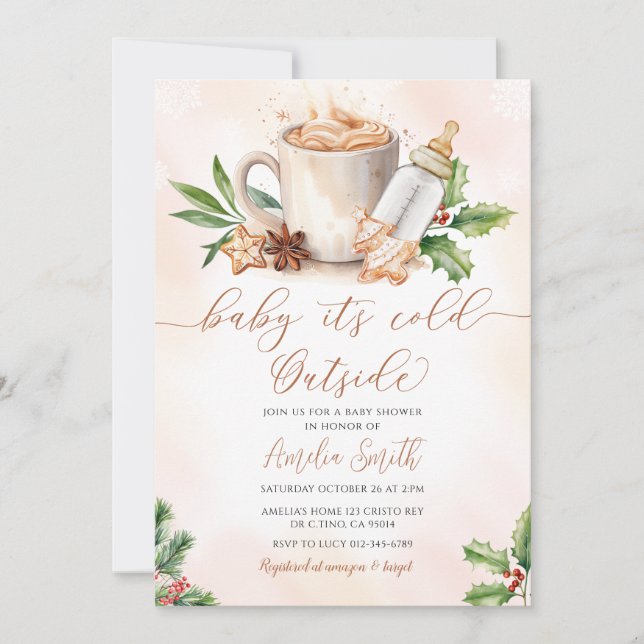 Baby It's Cold Outside Cosy Winter Baby Shower Invitation (Front)