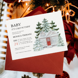 Baby its cold outside Cosy Winter Christmas Shower Invitation