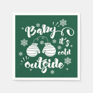 Baby its cold outside cute mittens winter napkin