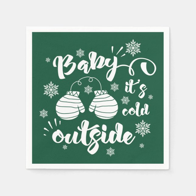 Baby its cold outside cute mittens winter napkin (Front)