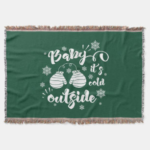 Baby its cold outside cute mittens winter throw blanket