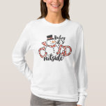 Baby It's Cold Outside Cute Snowman Christmas T-Shirt<br><div class="desc">This cute design features the expression "Baby it's cold outside" and a snowman in a red gingham scarf! The matching collection of products is available in our shop! Contact us if you would like this design modified for your specific number of photos or if you need this design applied to...</div>
