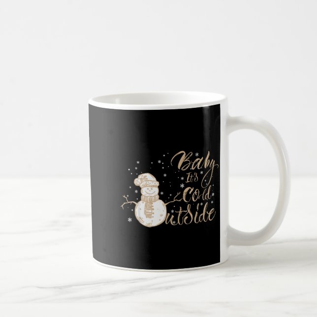 Baby It's Cold Outside Cute Snowman Christmas Wint Coffee Mug (Right)