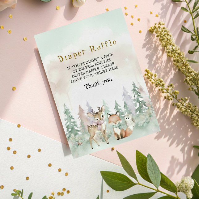 Baby It's Cold Outside Diaper Raffle Baby Shower Enclosure Card (Creator Uploaded)