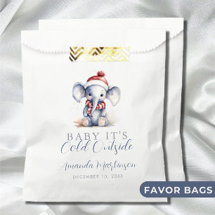 Baby it's cold outside elephant christmas shower  favour bag