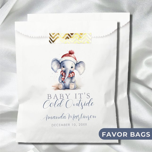 Baby it's cold outside elephant christmas shower  favour bag (Creator Uploaded)