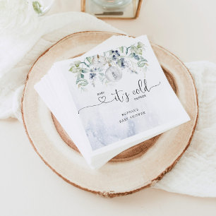 Baby its cold outside eucalyptus baby shower napkin