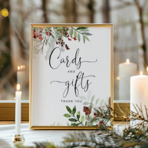 Baby it's cold outside evergreen cards and gifts poster