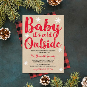 Baby It's Cold Outside   Festive Christmas Party Invitation