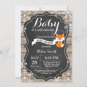 Baby its Cold Outside Fox Baby Shower Invitation
