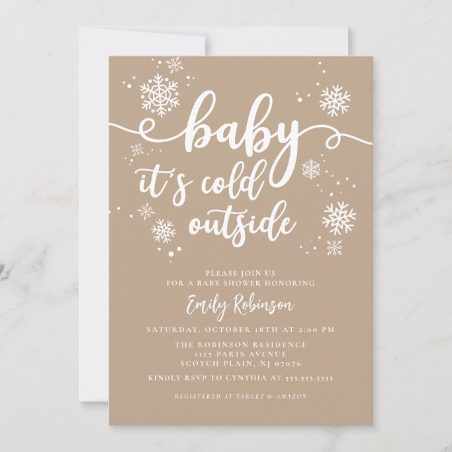 Baby It's Cold Outside Gender Neutral Baby Shower  Invitation (Front)