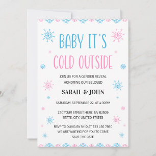 Baby It's Cold Outside Gender Reveal Invitation