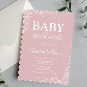 Baby It's Cold Outside Girl Baby Shower Invitation