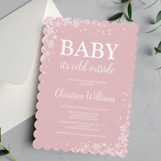 Baby It's Cold Outside Girl Baby Shower Invitation (Creator Uploaded)