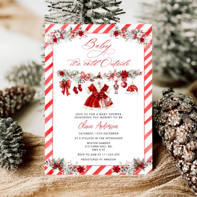 Baby it's Cold Outside Girl Baby Shower Invitation (Creator Uploaded)