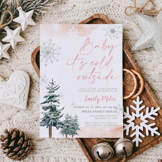 Baby it's Cold Outside, Girl Baby shower winter  Invitation (Creator Uploaded)