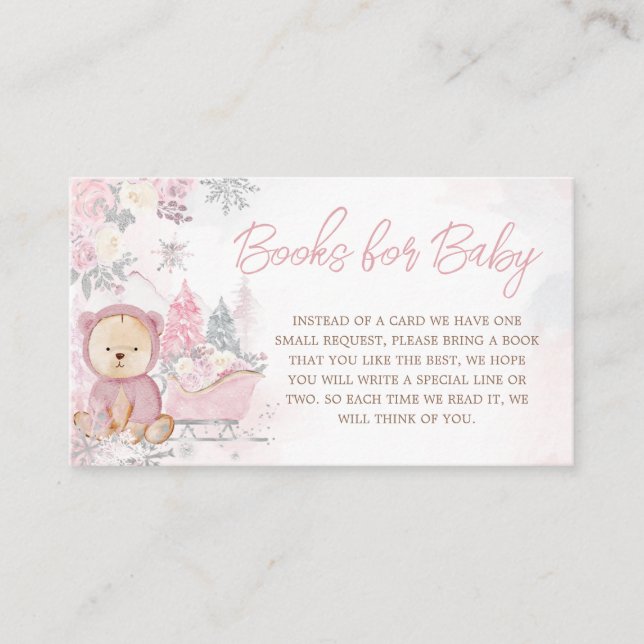 Baby Its Cold Outside Girl Bear Books for Baby Enclosure Card (Front)