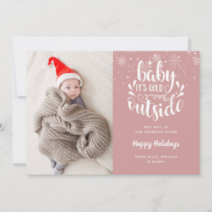 Baby Its Cold Outside Girl Holiday Birth Announcement