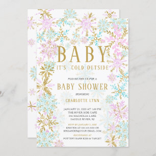 Baby It's Cold Outside Girl or Boy Baby Shower Invitation