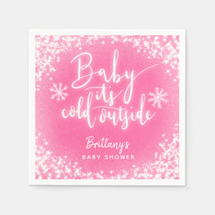 Baby It's Cold Outside Girl Shower Napkin