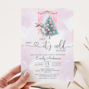 Baby It's Cold Outside Girl Winter Baby Shower Invitation