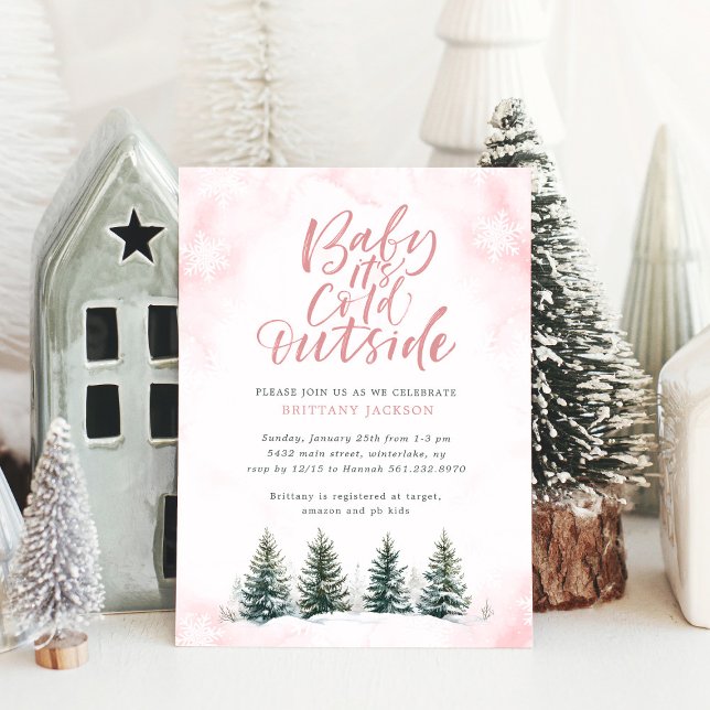 Baby it's Cold Outside Girl Winter Baby Shower Invitation (Creator Uploaded)
