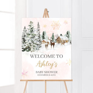 Baby It's Cold Outside Girl Winter Welcome Poster