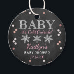Baby It's Cold Outside Girls Winter Baby Shower Favour Tags<br><div class="desc">Celebrate in style with these cute and very trendy baby shower favour tags. This design is easy to personalise with your special event wording and your guests will be thrilled when they see these fabulous tags.</div>