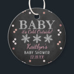 Baby It's Cold Outside Girls Winter Baby Shower Favour Tags<br><div class="desc">Celebrate in style with these cute and very trendy baby shower favour tags. This design is easy to personalise with your special event wording and your guests will be thrilled when they see these fabulous tags.</div>