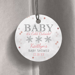 Baby It's Cold Outside Girls Winter Baby Shower Favour Tags