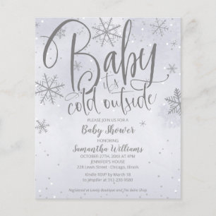 Baby It's Cold Outside Grey Baby Shower Invitation