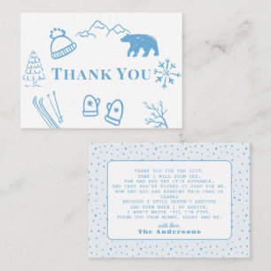 Baby It's Cold Outside Hand-drawn Blue Baby Shower Card