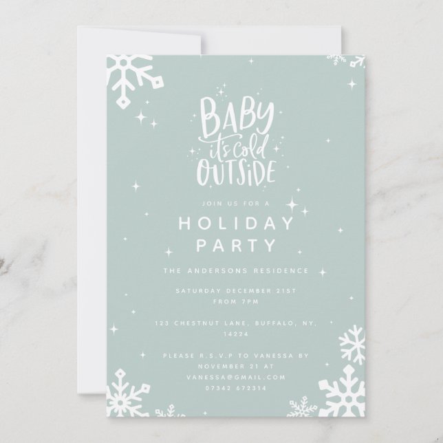Baby its cold outside holiday party invitation (Front)