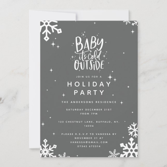 Baby its cold outside holiday party invitation (Front)