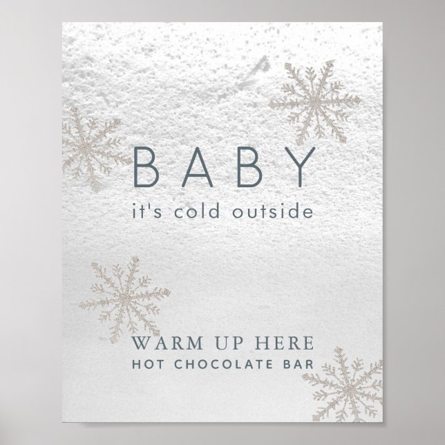 Baby It's Cold Outside Hot Chocolate Bar Sign (Front)