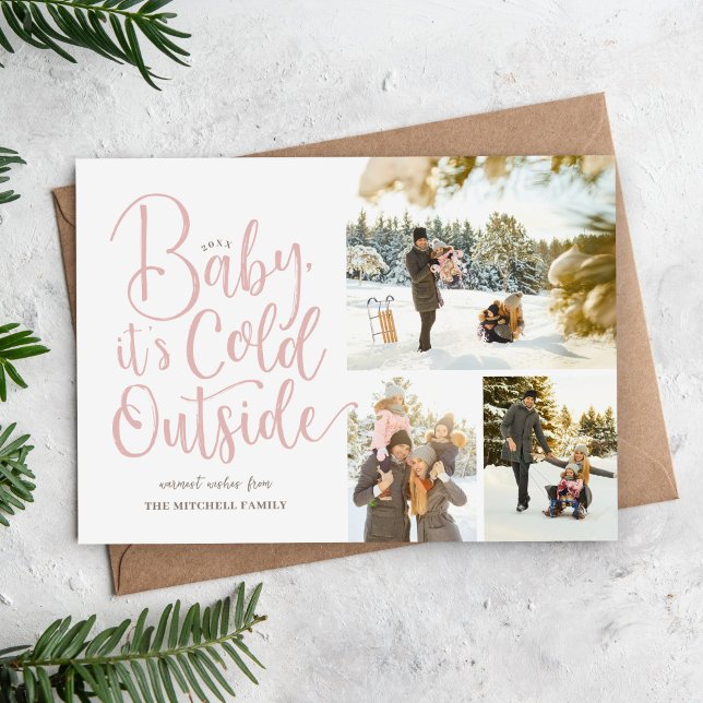 Baby It's Cold Outside Magnetic Holiday Photo Card (Creator Uploaded)