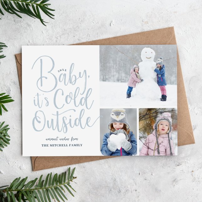 Baby It's Cold Outside Magnetic Holiday Photo Card (Creator Uploaded)