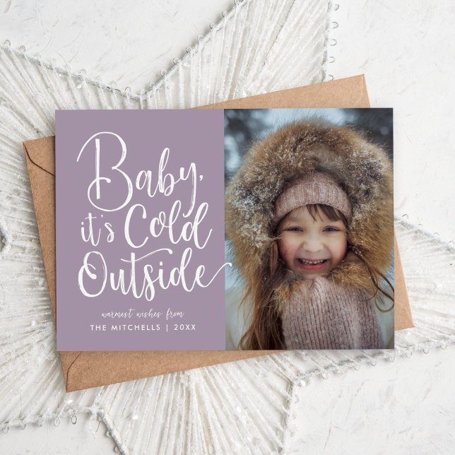 Baby It's Cold Outside Magnetic Holiday Photo Card (Creator Uploaded)