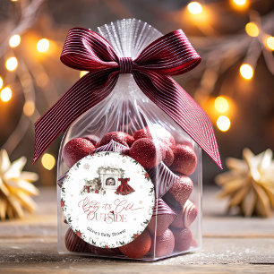 Baby it's Cold Outside Modern Baby Shower Classic Round Sticker